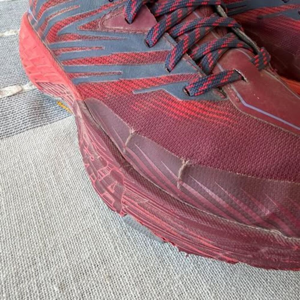Hoka One One Running Shoes Womens Size 8.5 Speedgoat 4 Red Maroon Sneakers Gym - Picture 6 of 10